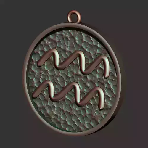 Aquarius Sign Pendant 3D print model