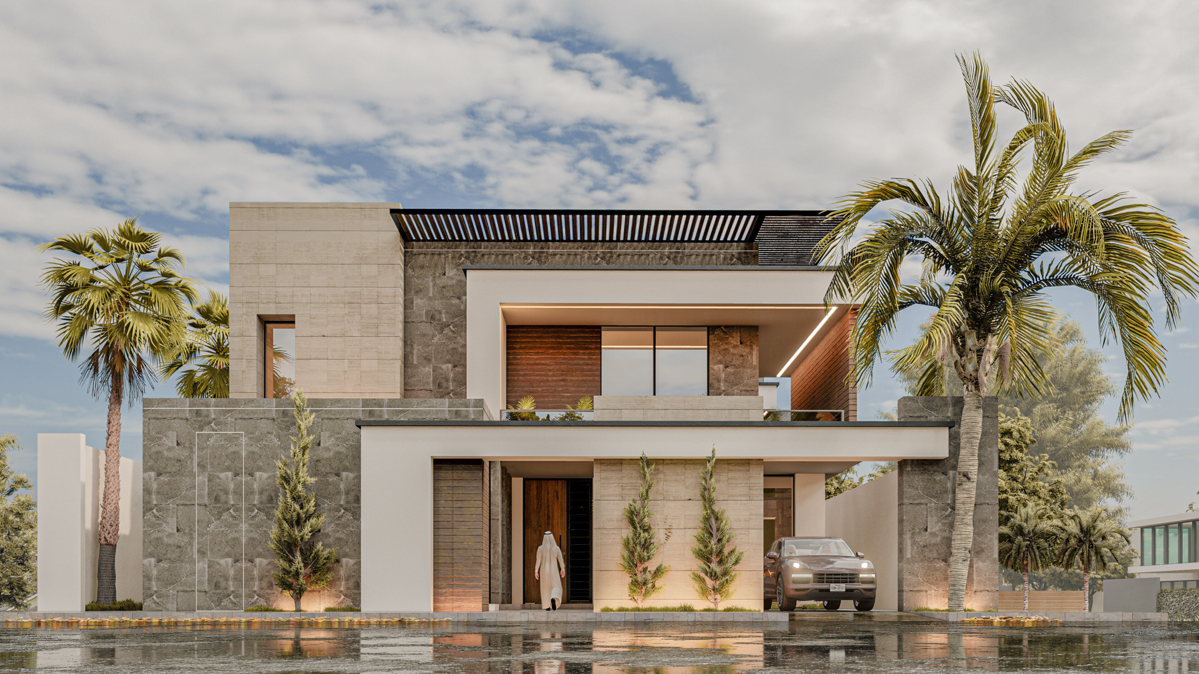 Modern Villa Design in KSA 3D model_4