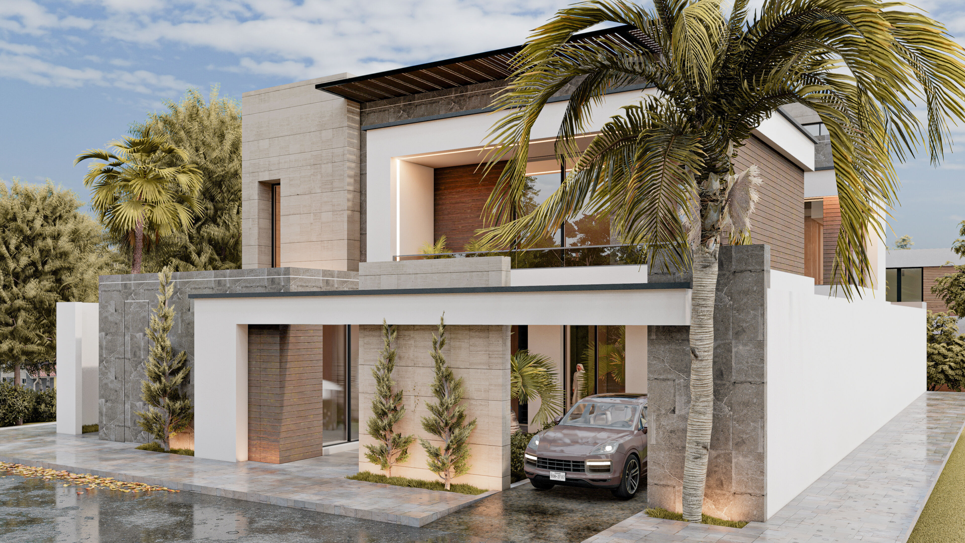 Modern Villa Design in KSA 3D model_1