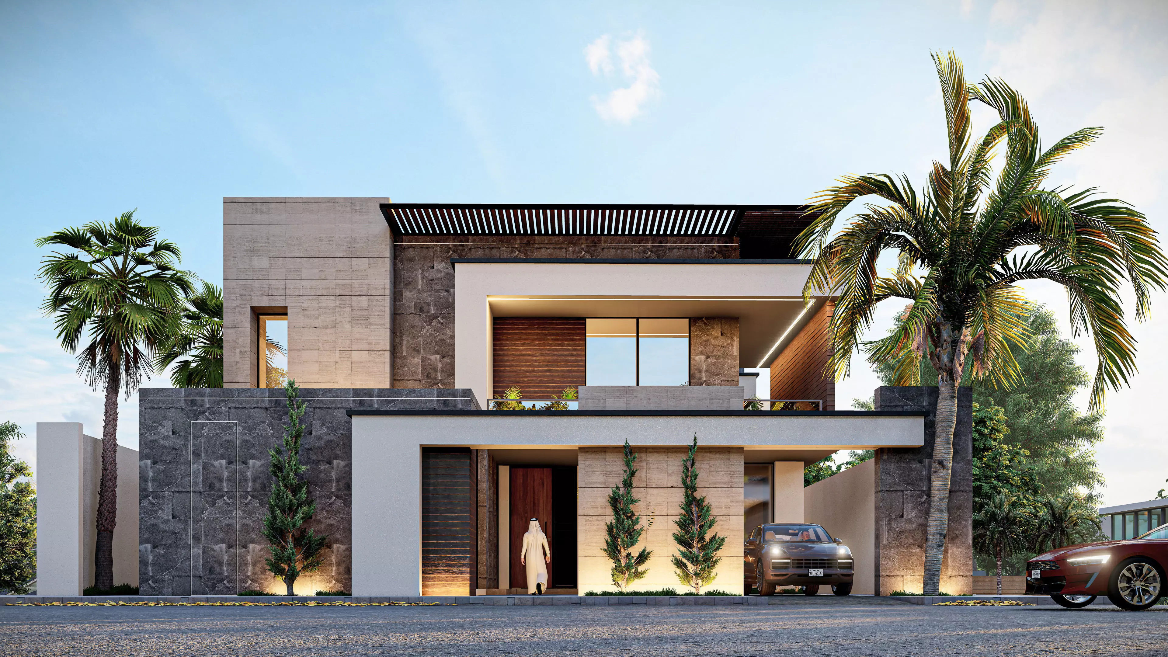 Modern Villa Design in KSA 3D model_0