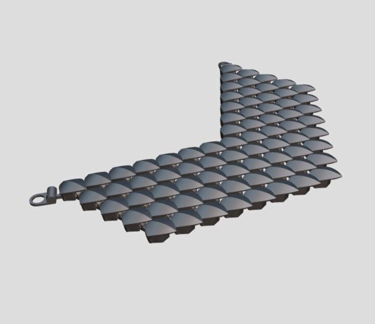 Articulated Scalemail necklace 3D print model_3