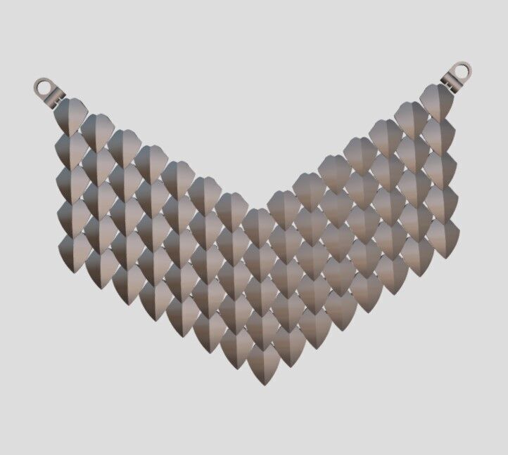 Articulated Scalemail necklace 3D print model_2
