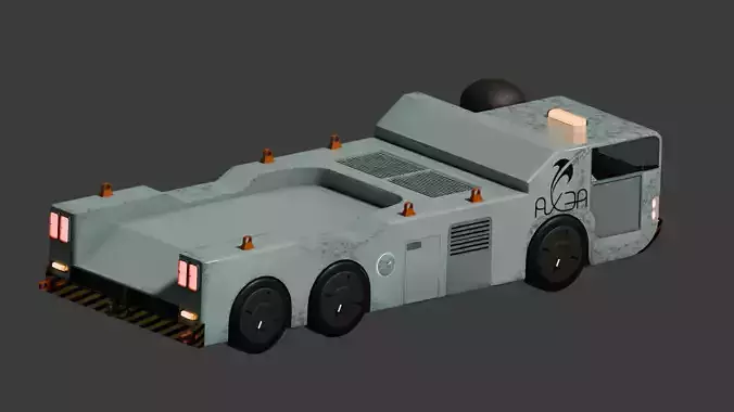 remolque de aeropuerto 3D model