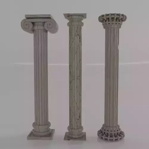 High Detail Greco-Roman PBR Marble Classical Column Collection