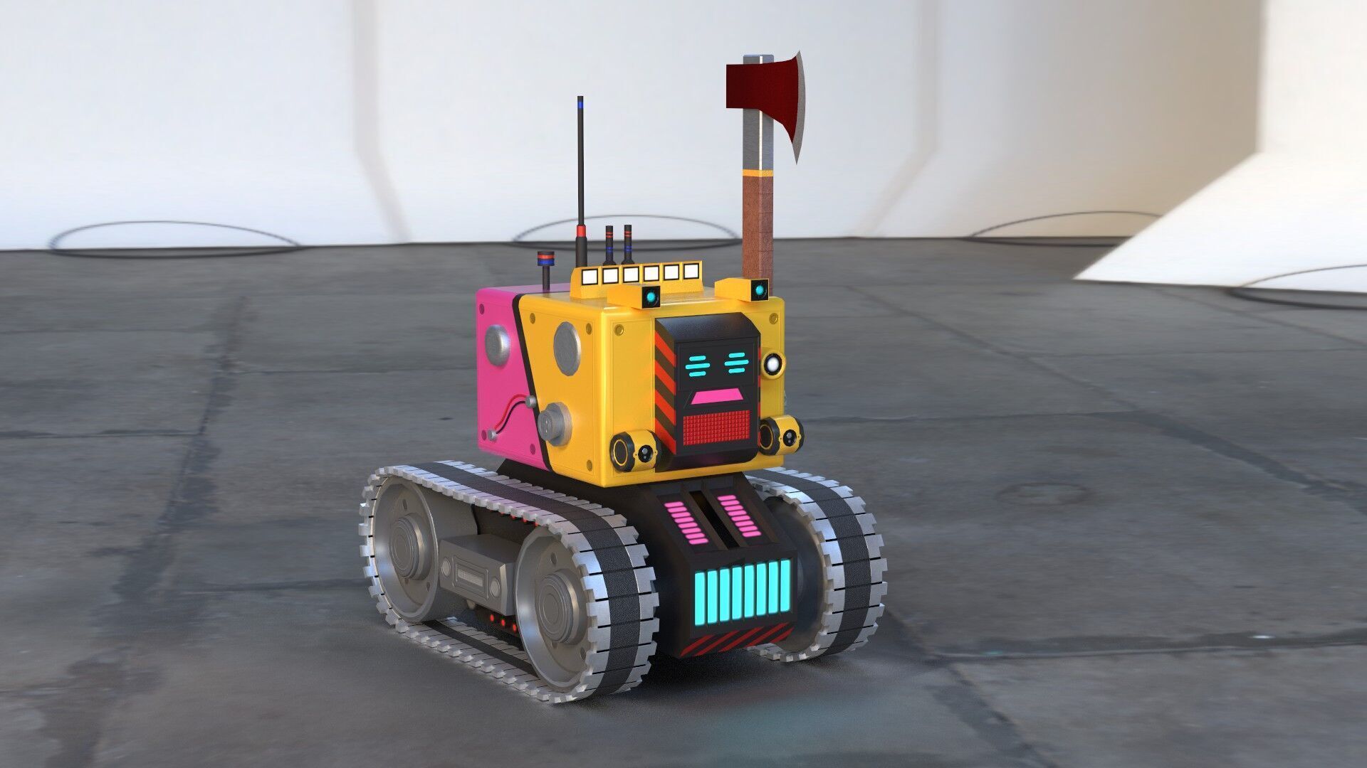 Battle Bots Pack - Ultimate armored battle bots Low-poly 3D model_7