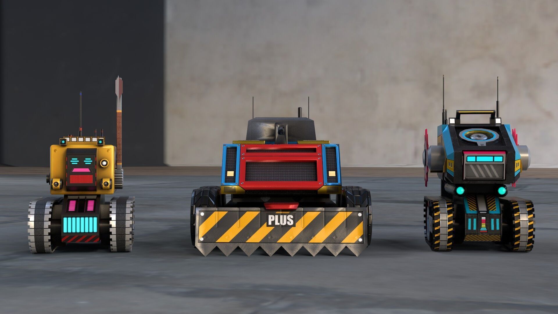 Battle Bots Pack - Ultimate armored battle bots Low-poly 3D model_3