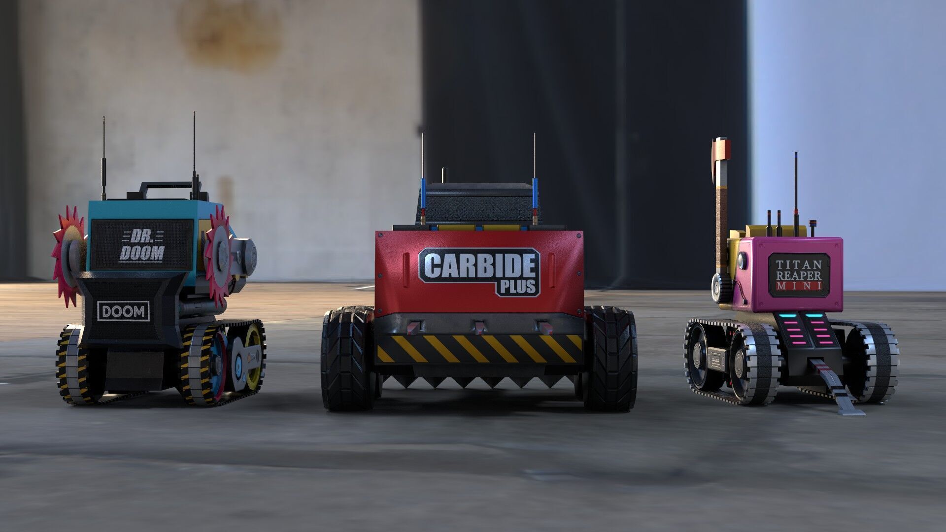 Battle Bots Pack - Ultimate armored battle bots Low-poly 3D model_4