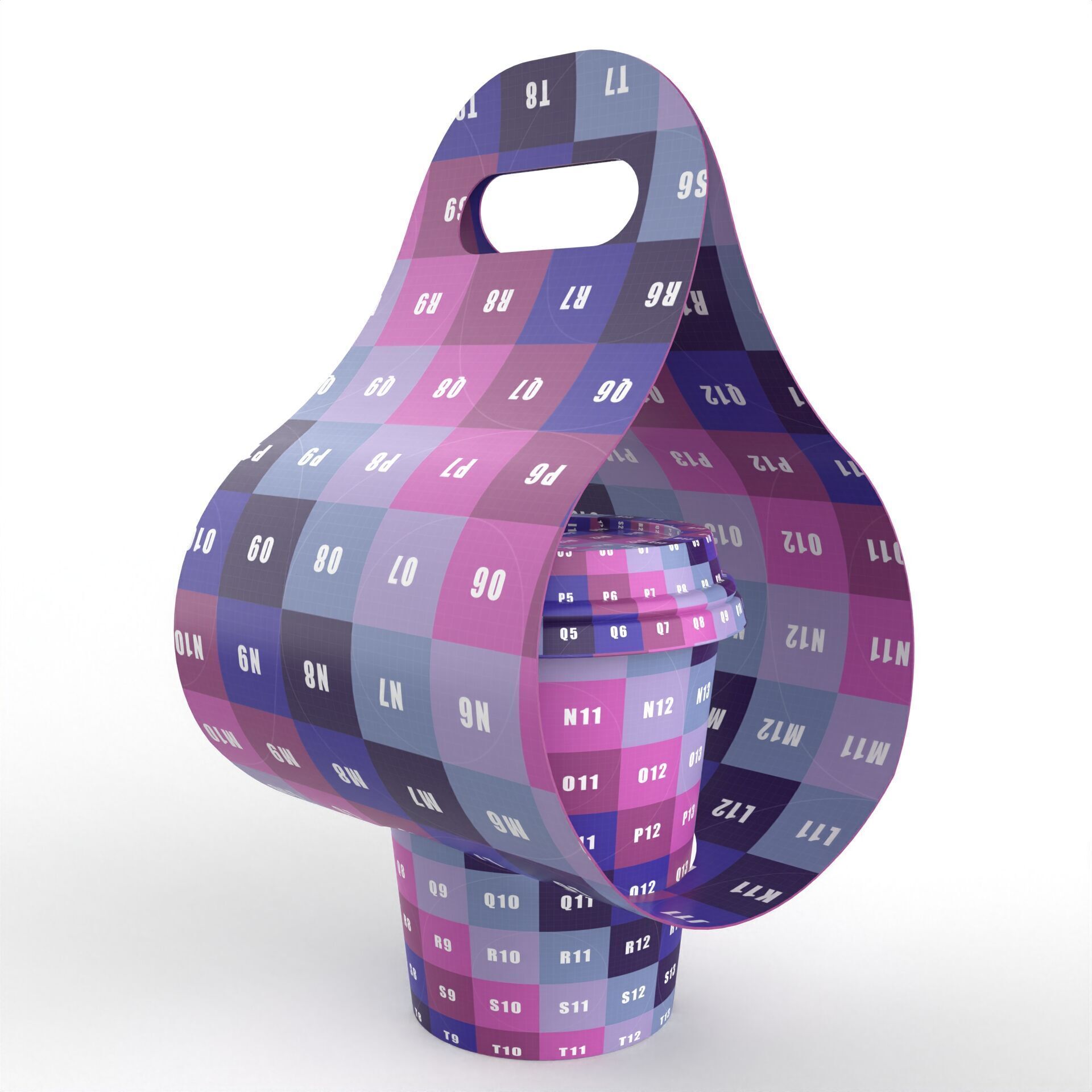 One Coffee Cup with Kraft Paper Holder Texture_8