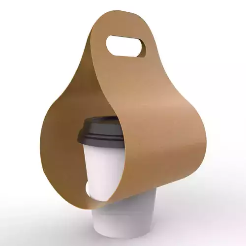 One Coffee Cup with Kraft Paper Holder