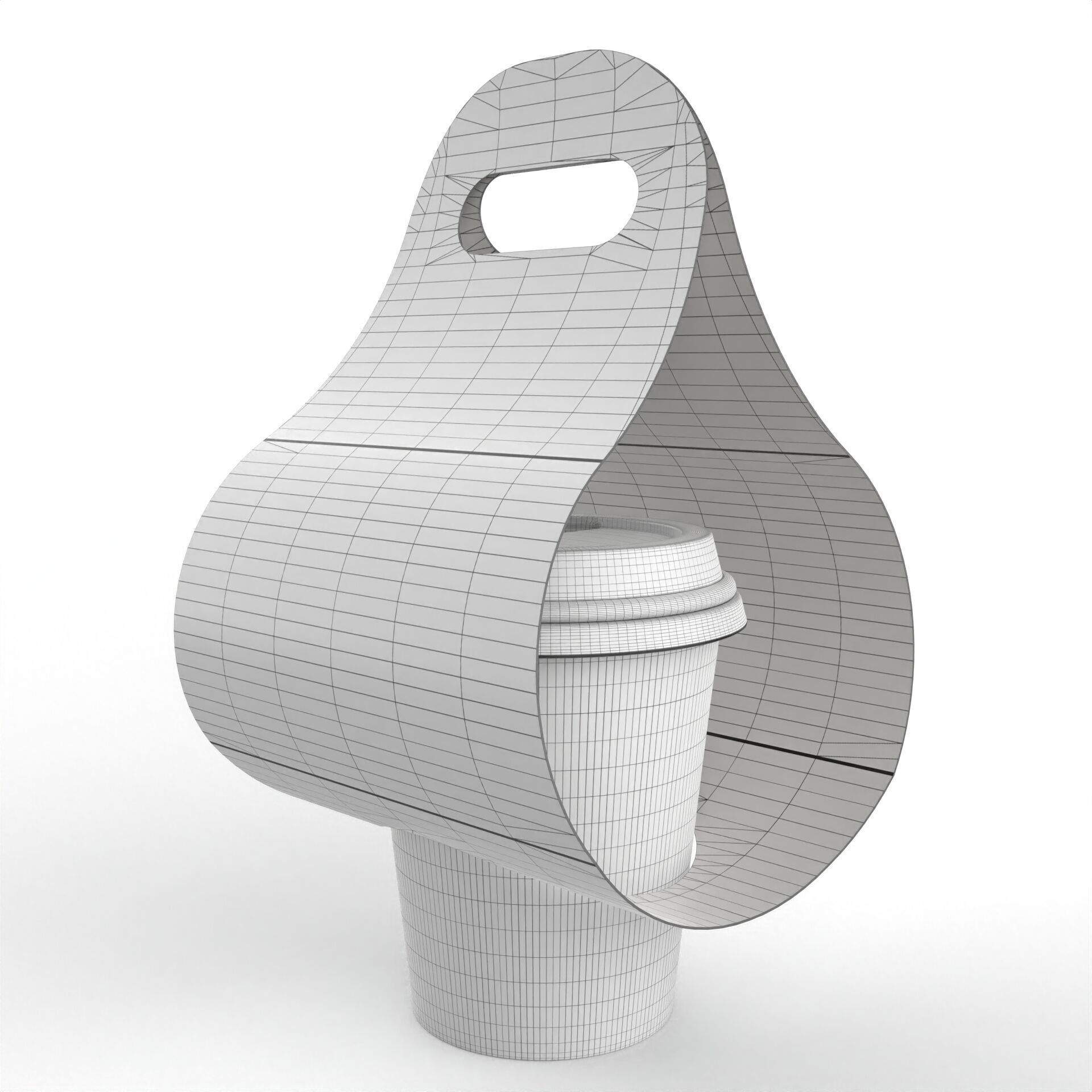 One Coffee Cup with Kraft Paper Holder Texture_5