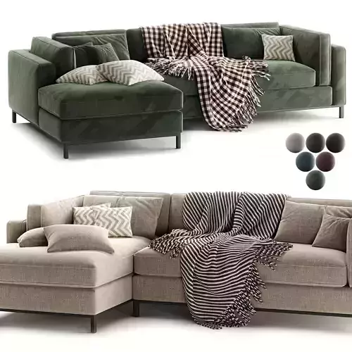 Allison Modern Classic Upholstered 2 Piece  Left Arm Facing