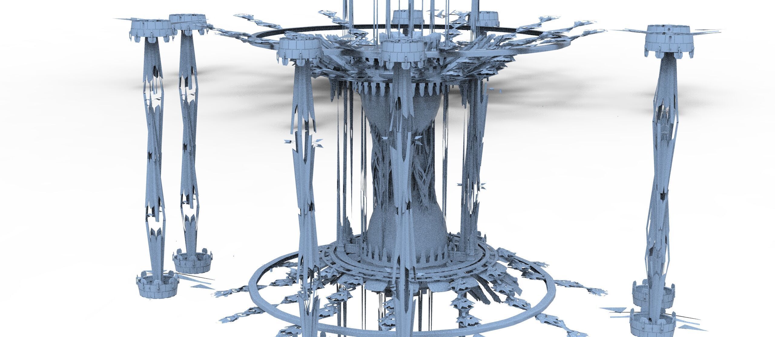 Collossal Grand Sci fi Mega scape hourglass city 3D model_1