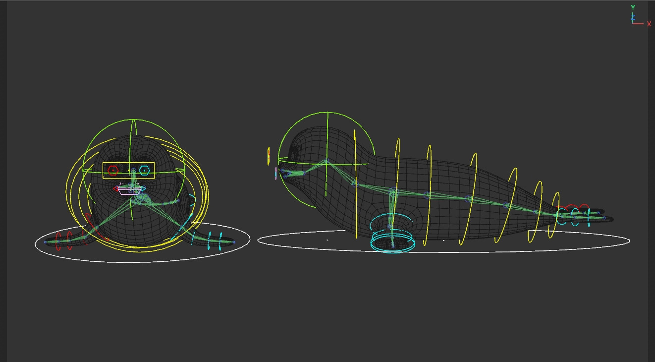 Rigged Cartoon Seal 3D model_11