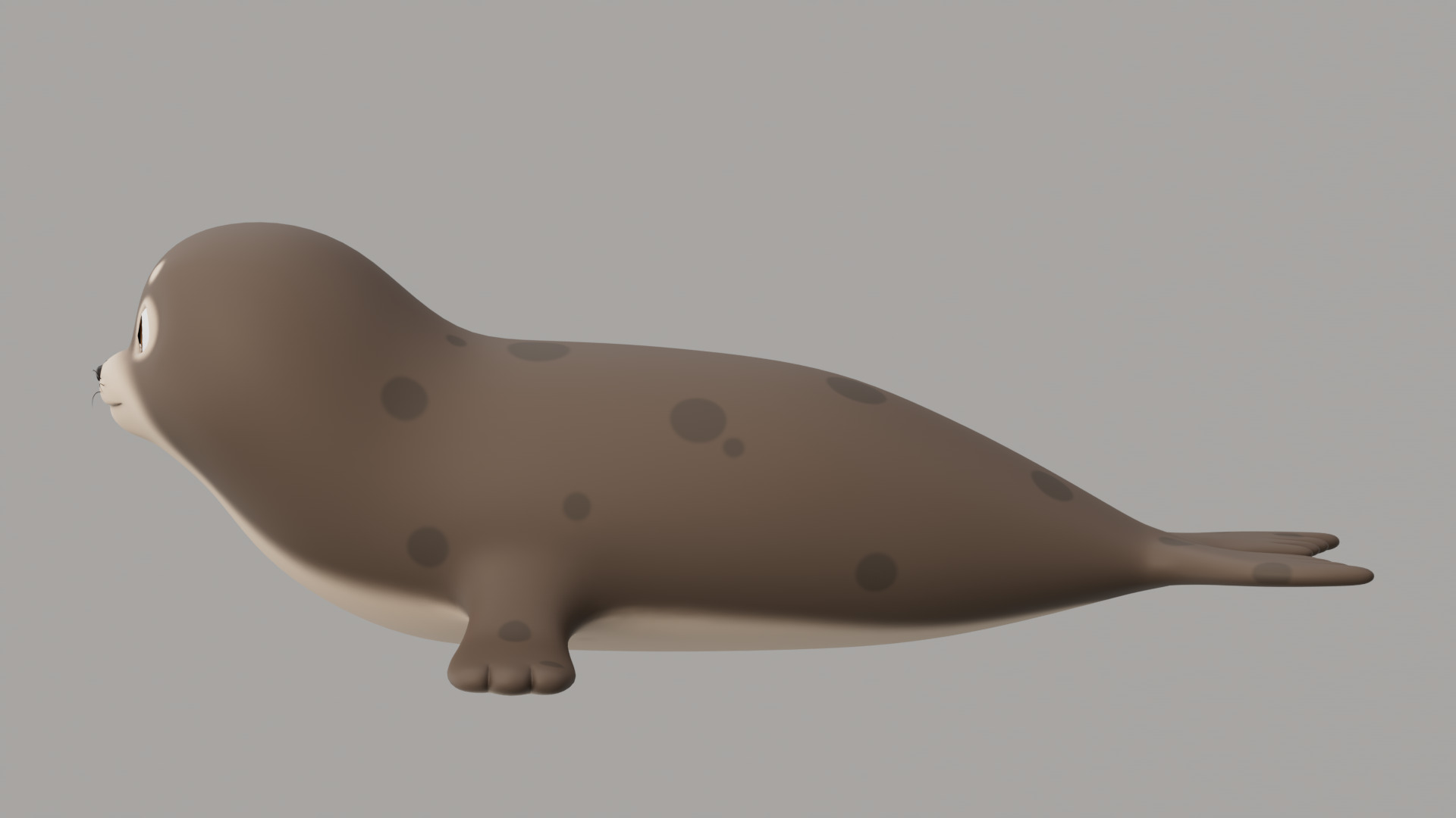 Rigged Cartoon Seal 3D model_3