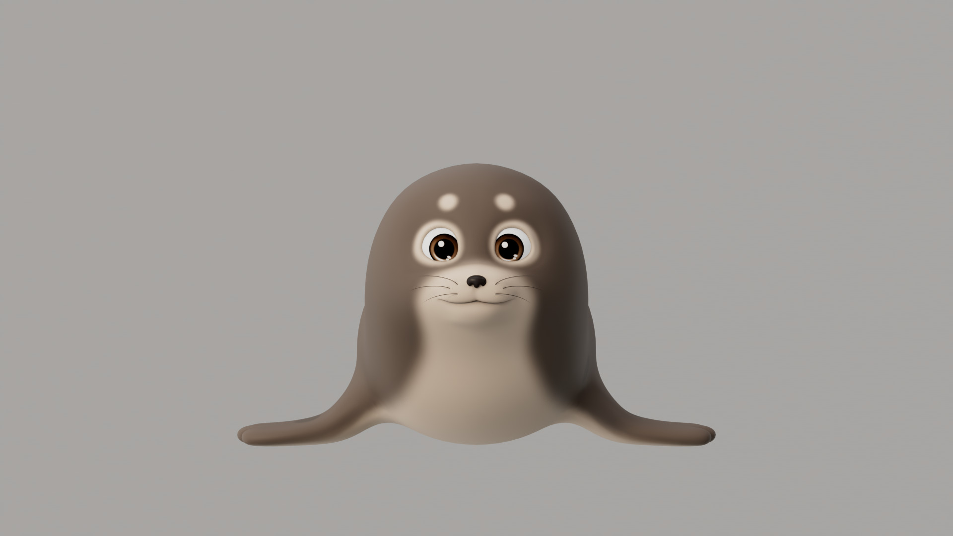 Rigged Cartoon Seal 3D model_1