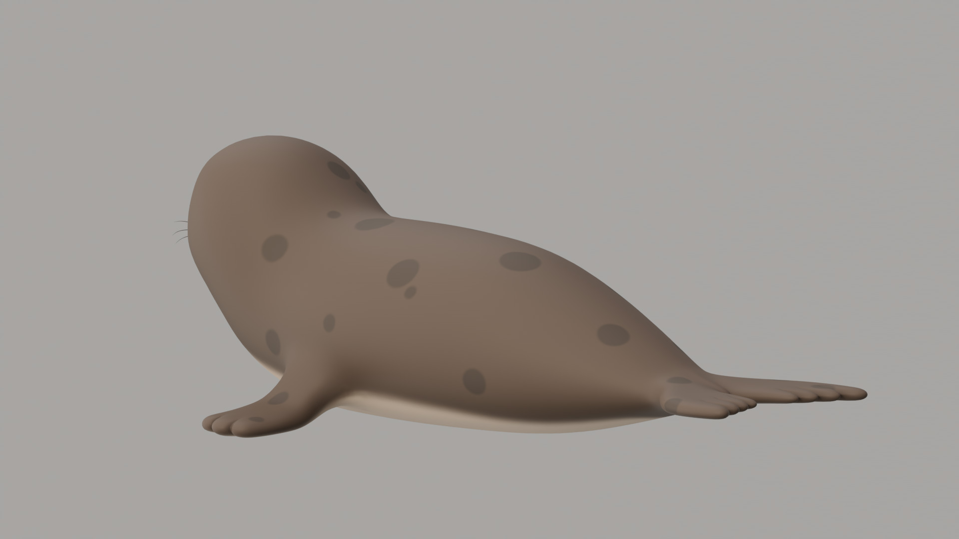 Rigged Cartoon Seal 3D model_4