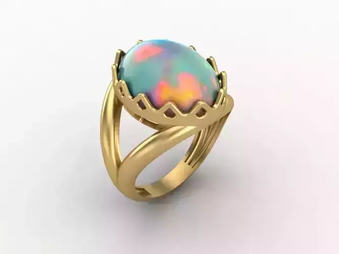 Gold ring with opal