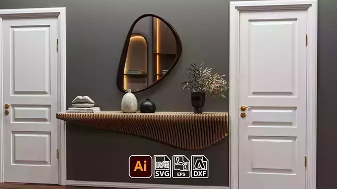 parametric wall art 3d model and DXF cutting file