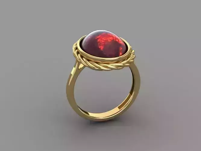 Gold ring with opal