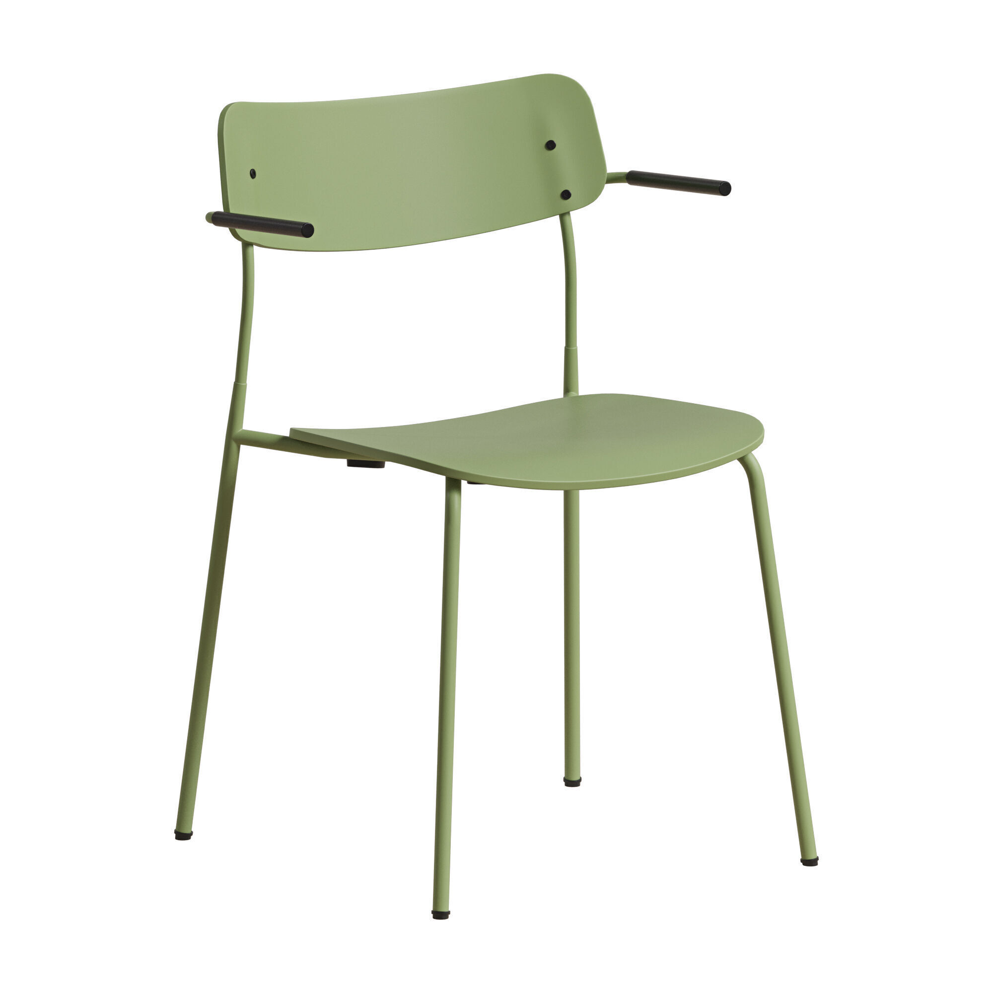 Ella Chair Four Legs base Laminate Short Armrest 3D model_8