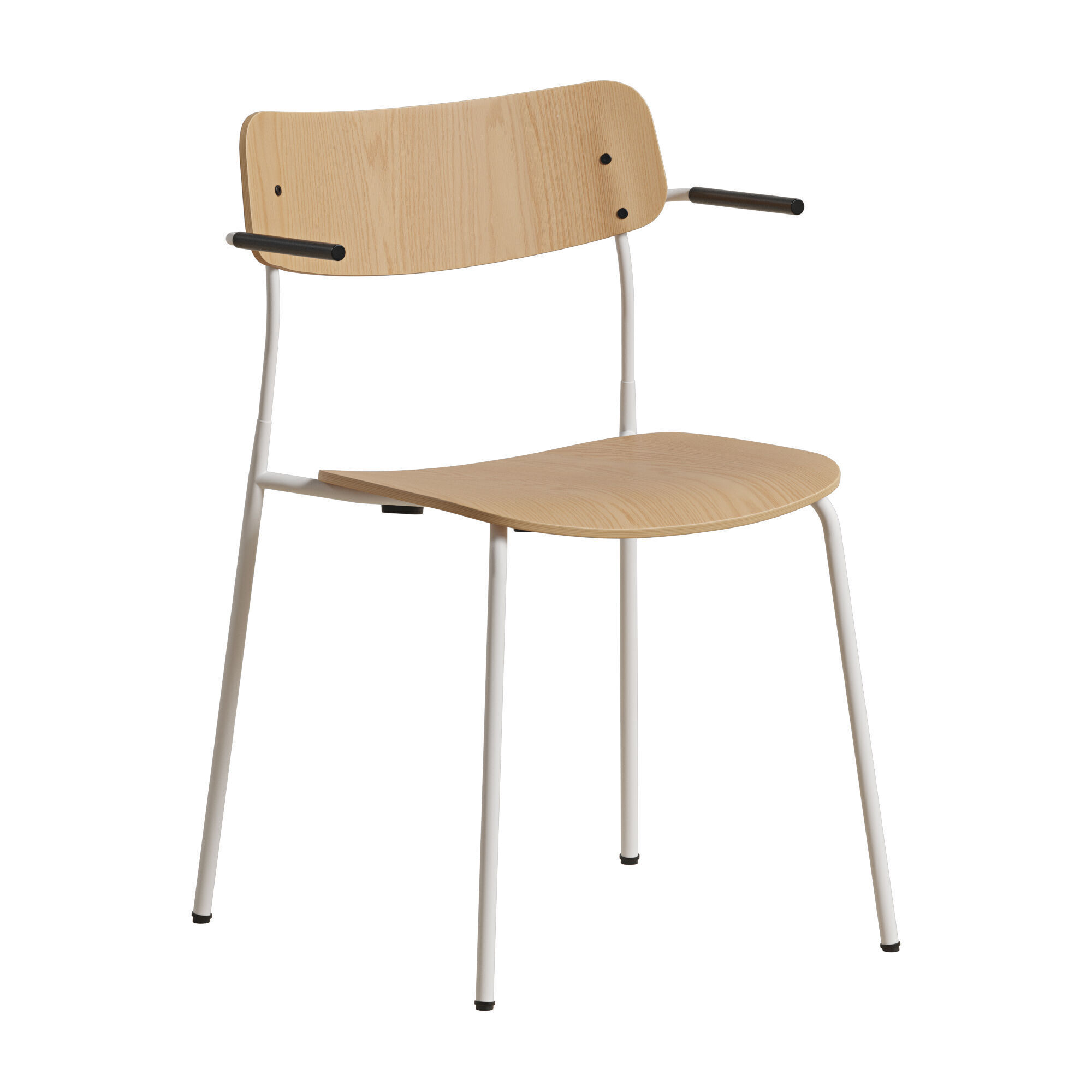Ella Chair Four Legs base Laminate Short Armrest 3D model_6