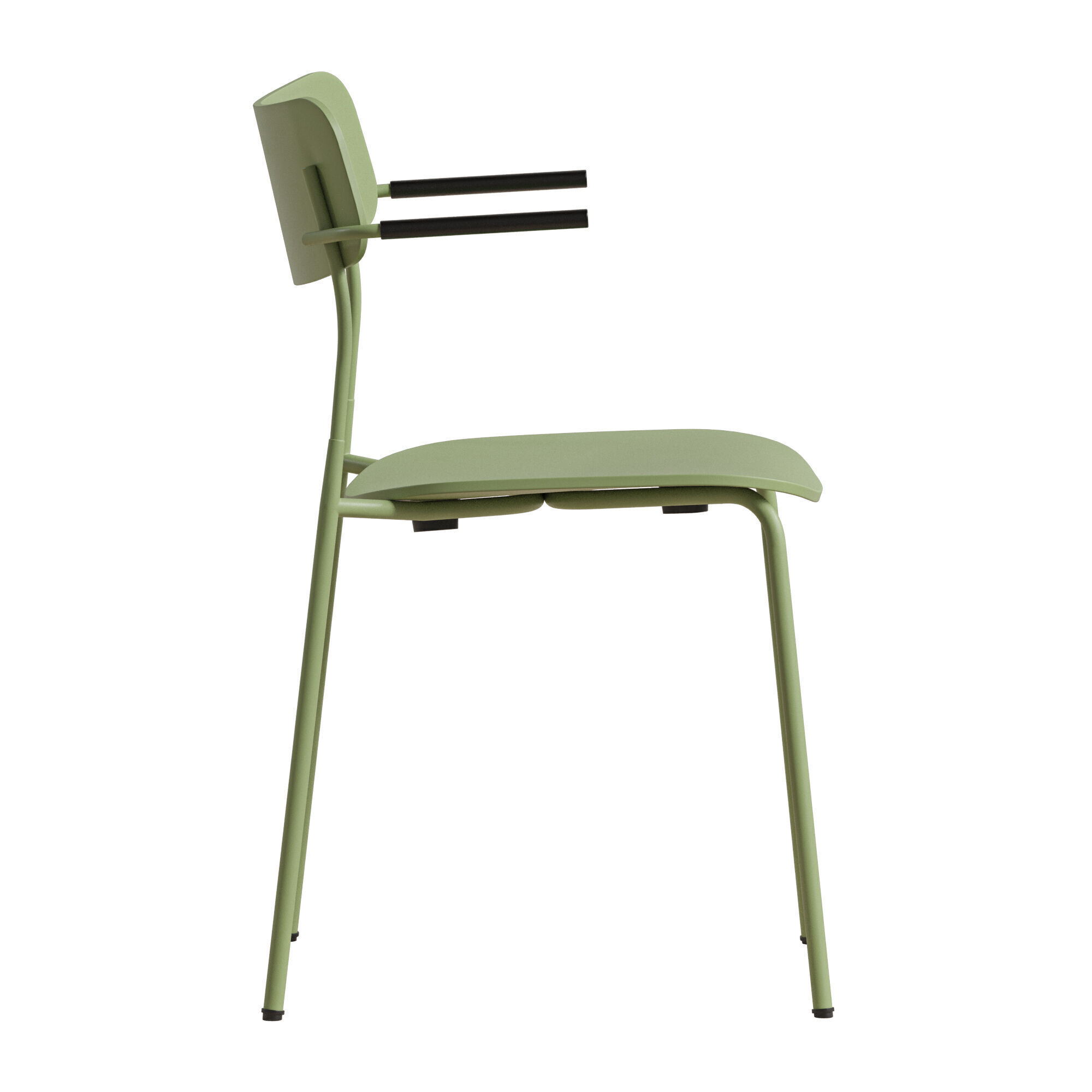 Ella Chair Four Legs base Laminate Short Armrest 3D model_11