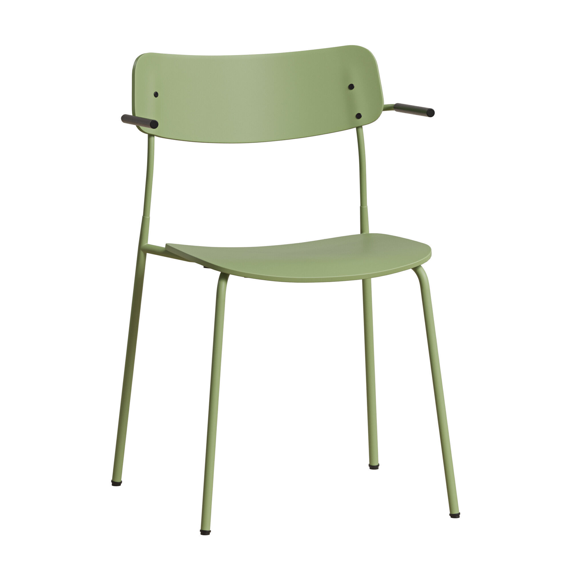 Ella Chair Four Legs base Laminate Short Armrest 3D model_3