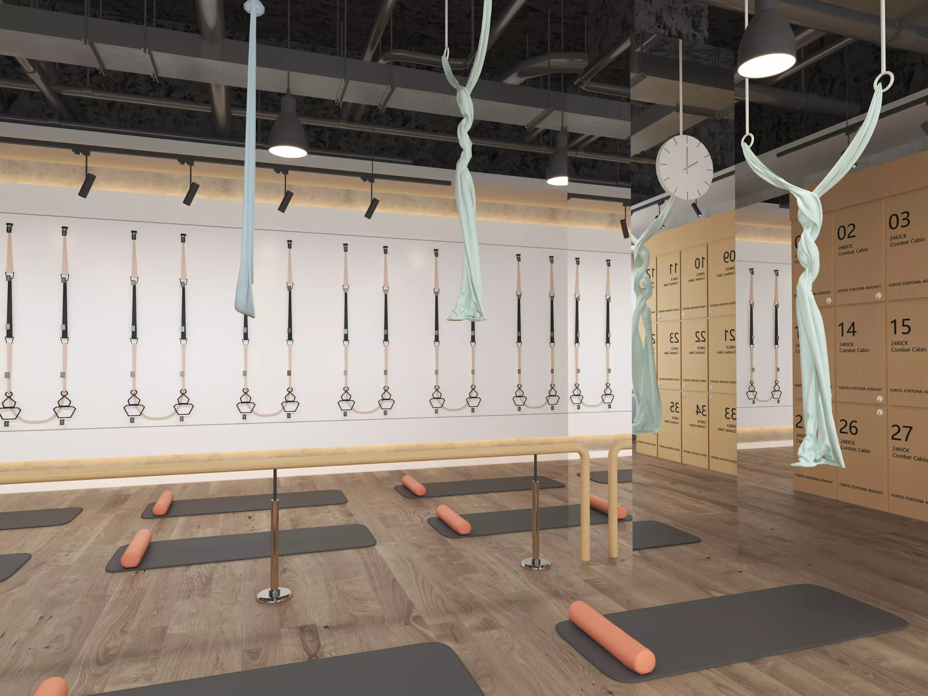 Modern Pilates Studio Interior Scene  3D model_5