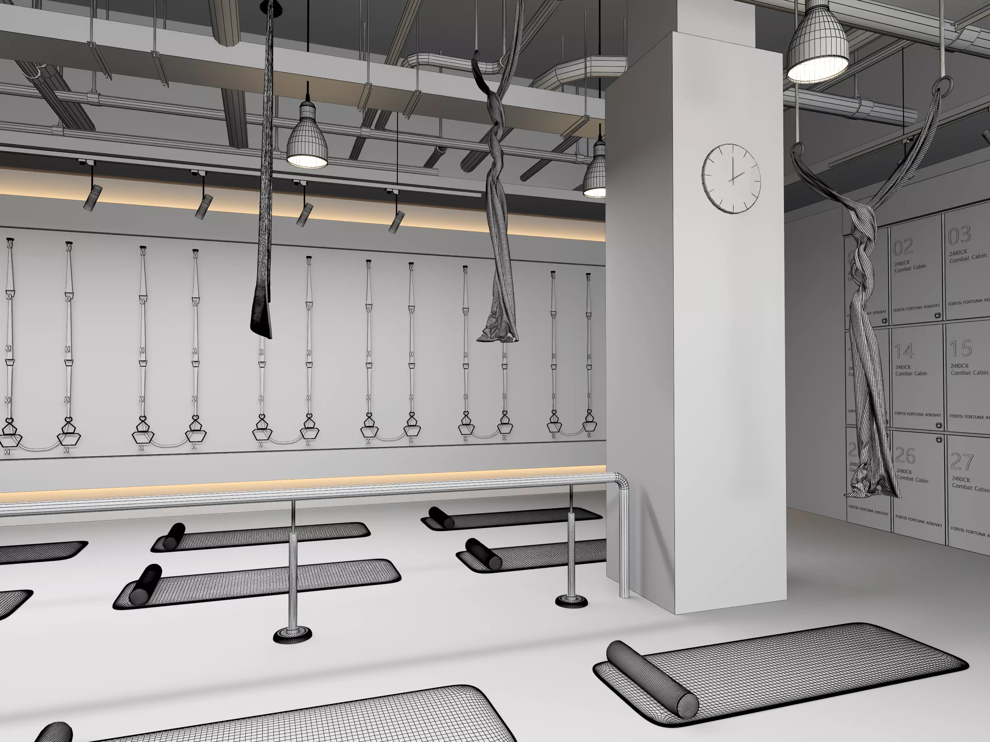 Modern Pilates Studio Interior Scene  3D model_15
