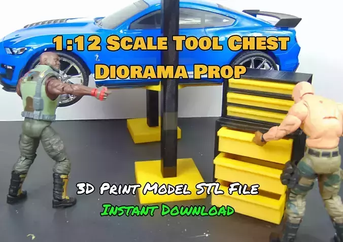 112 Custom Garage Auto Shop Tool Chest Diorama Prop Accessory 3D print model