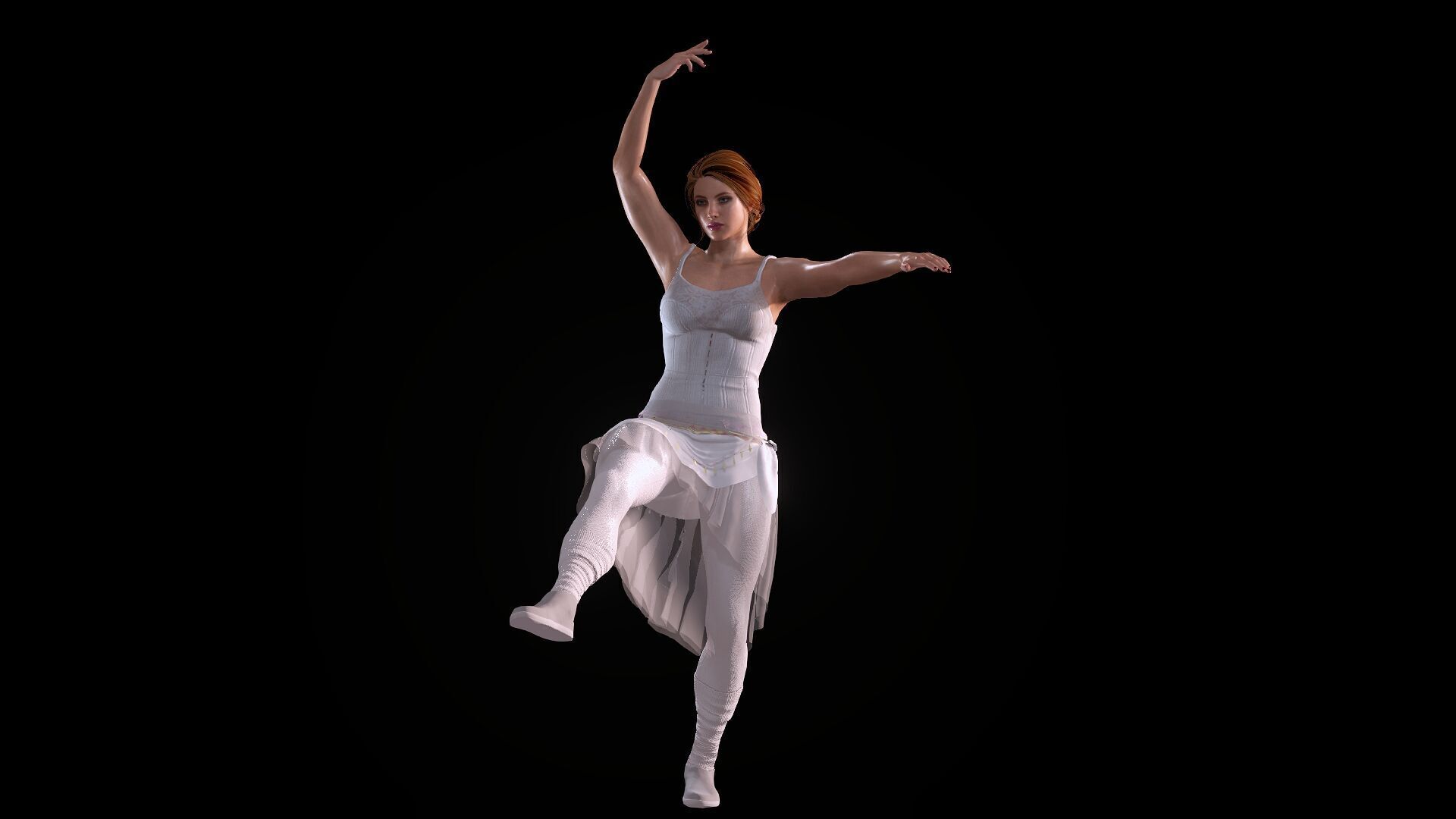Ballet Dancer Low-poly 3D model_10
