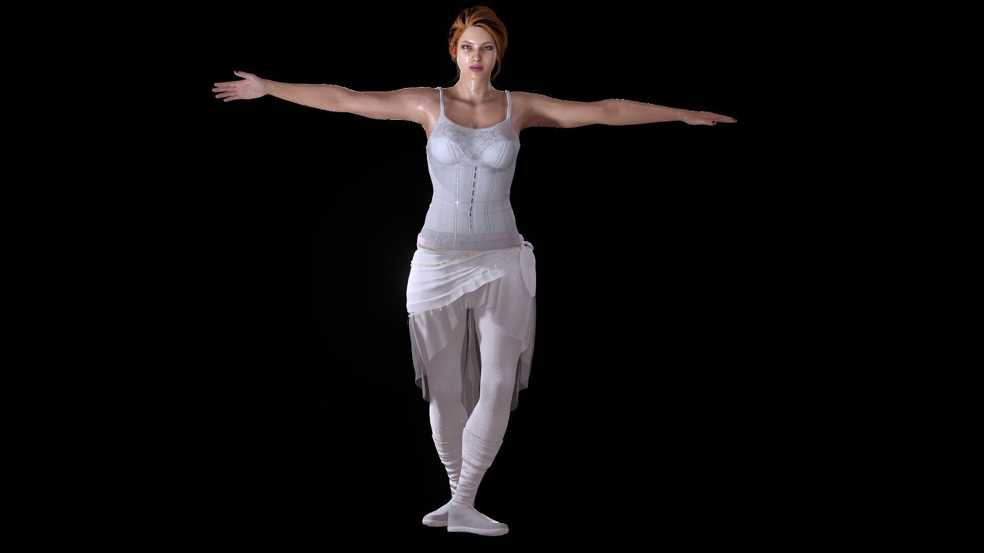 Ballet Dancer Low-poly 3D model_29