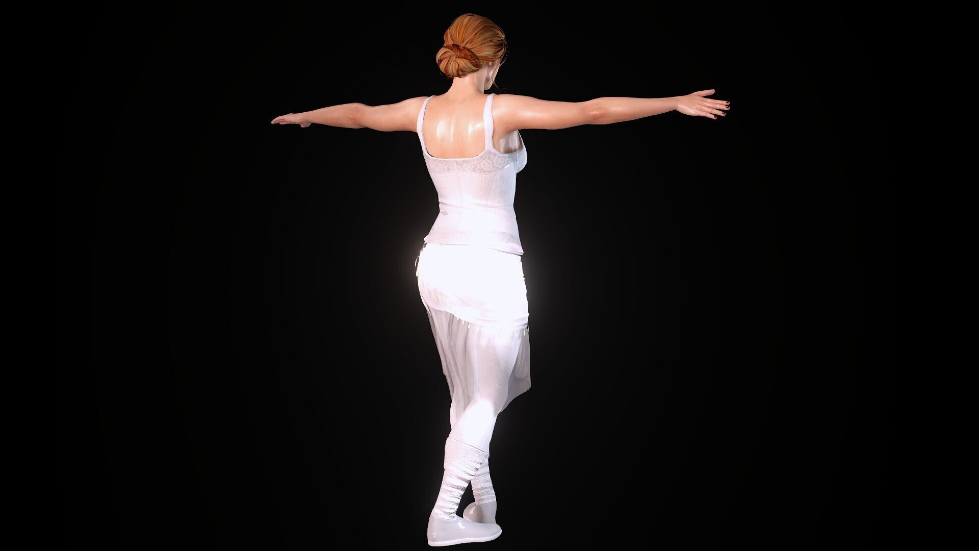 Ballet Dancer Low-poly 3D model_24