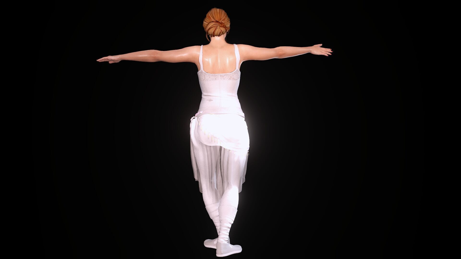 Ballet Dancer Low-poly 3D model_25