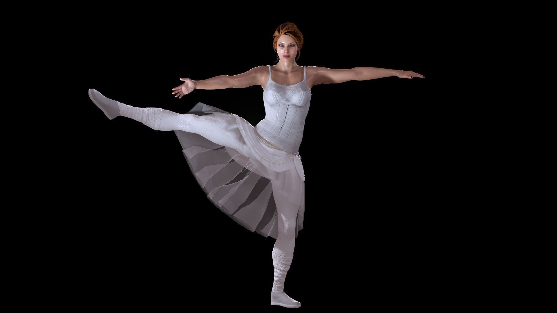 Ballet Dancer Low-poly 3D model_13