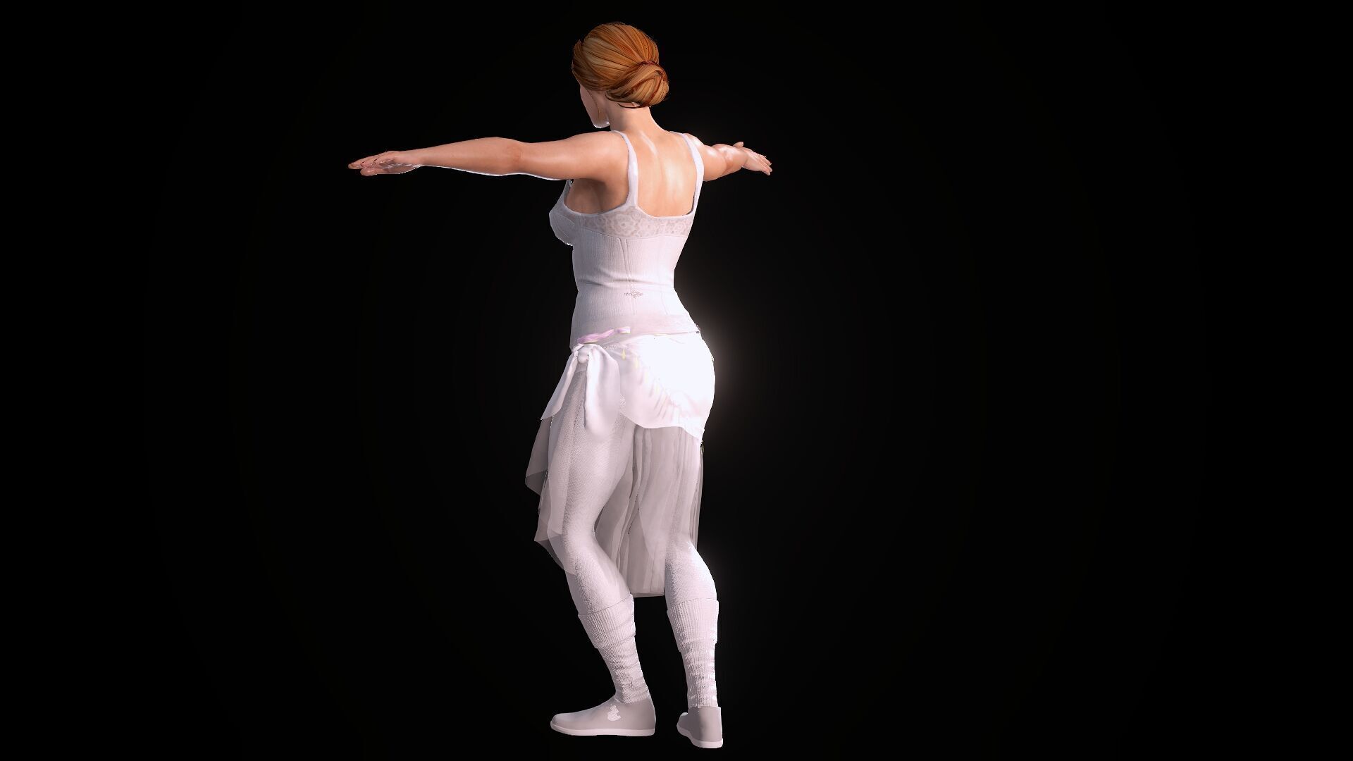 Ballet Dancer Low-poly 3D model_26