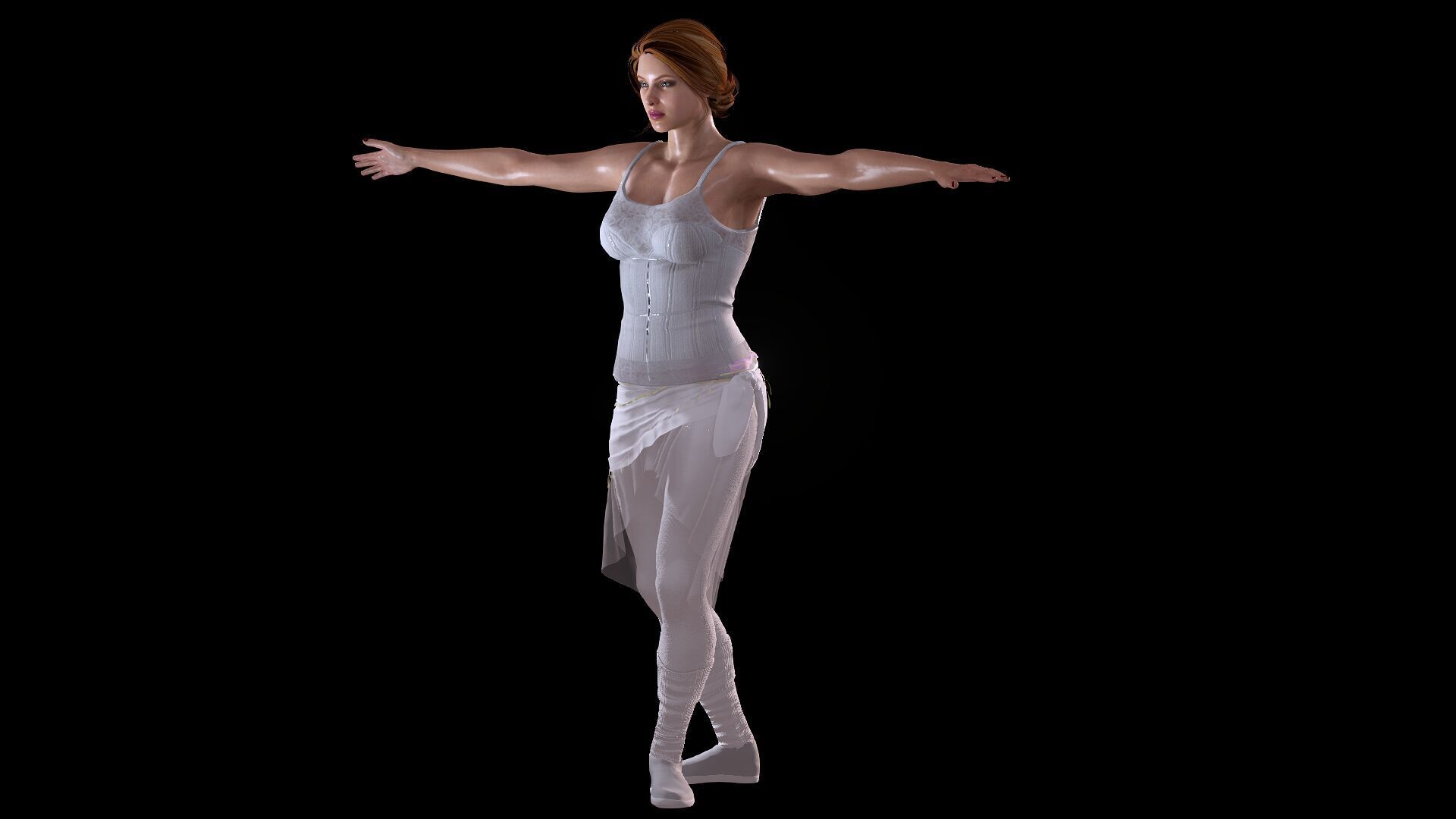 Ballet Dancer Low-poly 3D model_28