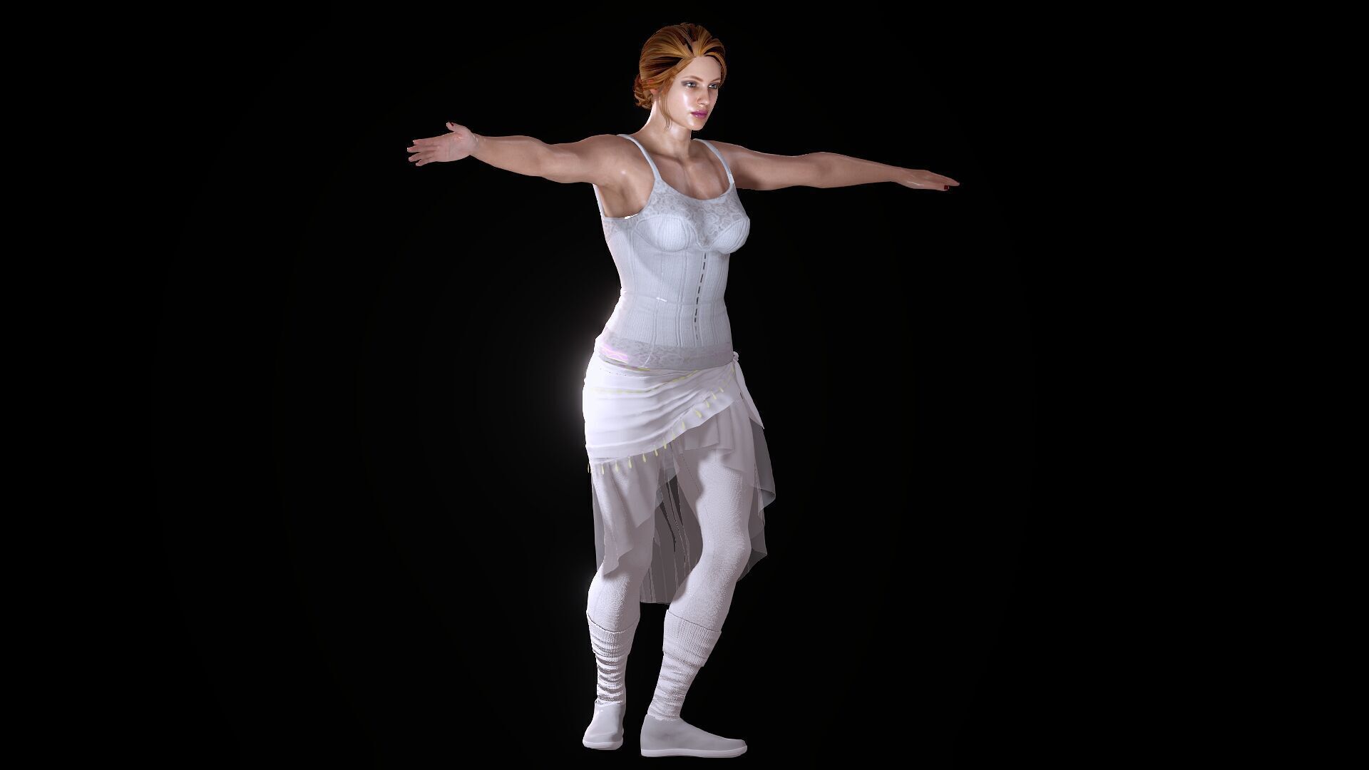 Ballet Dancer Low-poly 3D model_22
