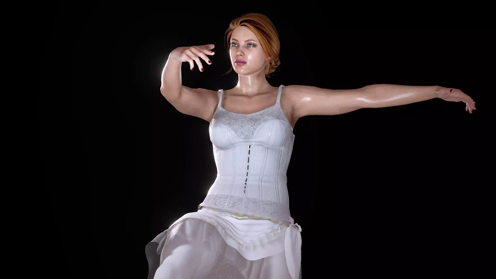 Ballet Dancer Low-poly 3D model_0