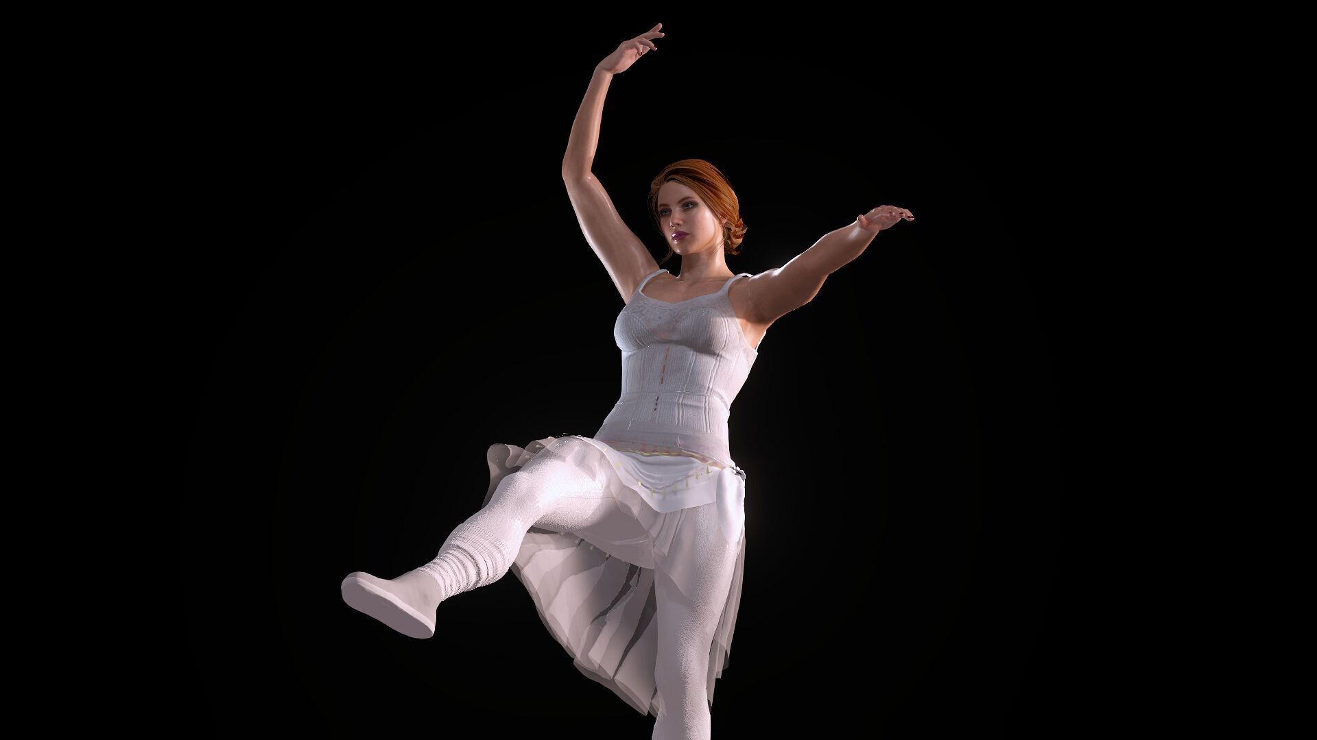 Ballet Dancer Low-poly 3D model_12