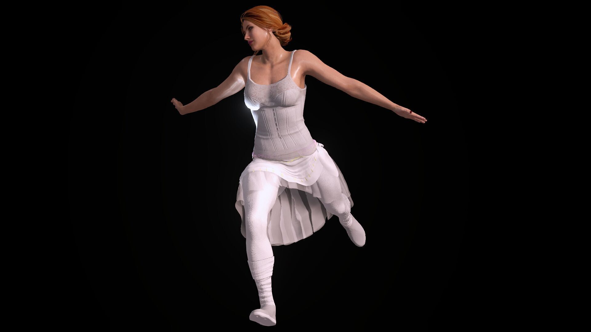 Ballet Dancer Low-poly 3D model_20