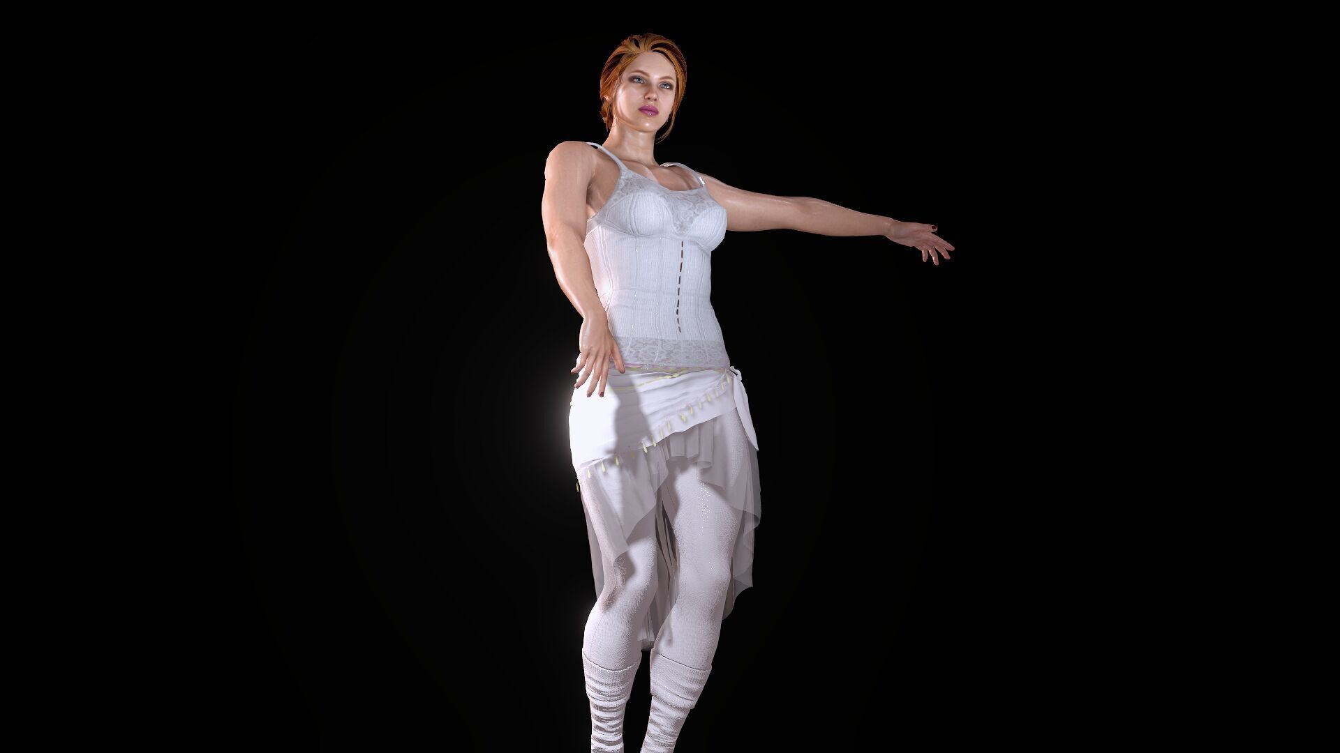 Ballet Dancer Low-poly 3D model_14