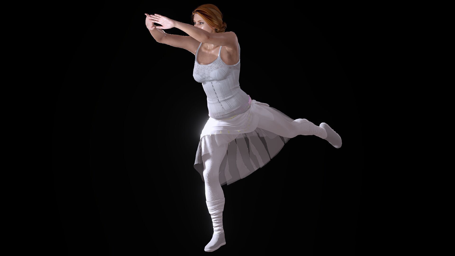 Ballet Dancer Low-poly 3D model_19