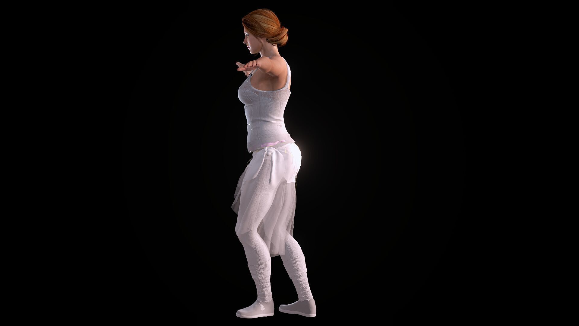 Ballet Dancer Low-poly 3D model_27