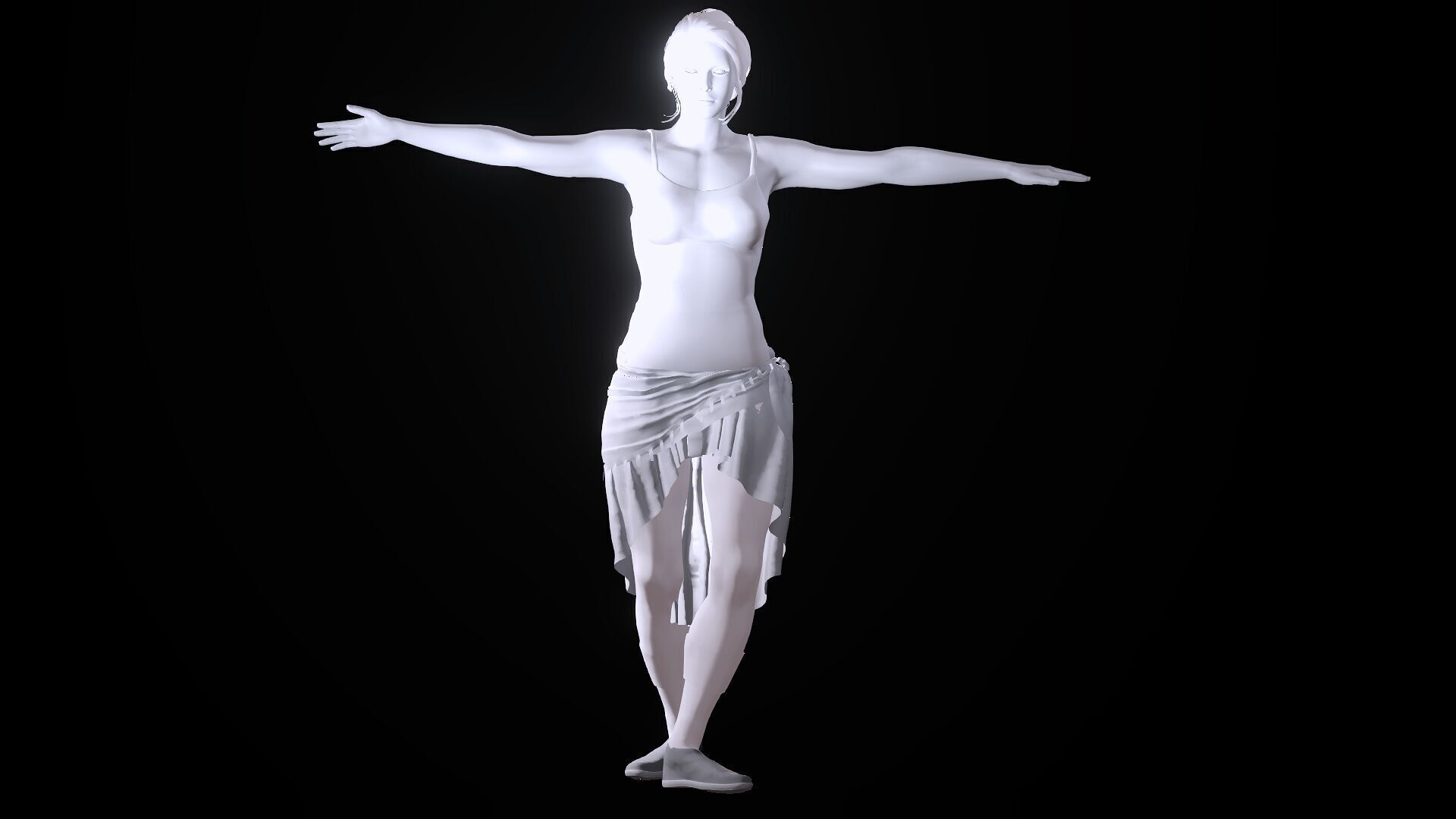Ballet Dancer Low-poly 3D model_30