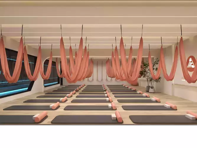 Modern Pilates Studio Interior Scene 3D model Modern Pilates Studio Interior Scene 3D model