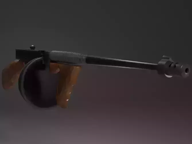 Tommy Gun Lowpoly