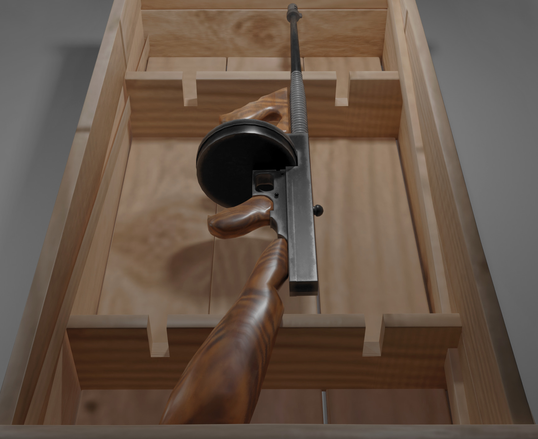 Tommy Gun Lowpoly Low-poly 3D model_6