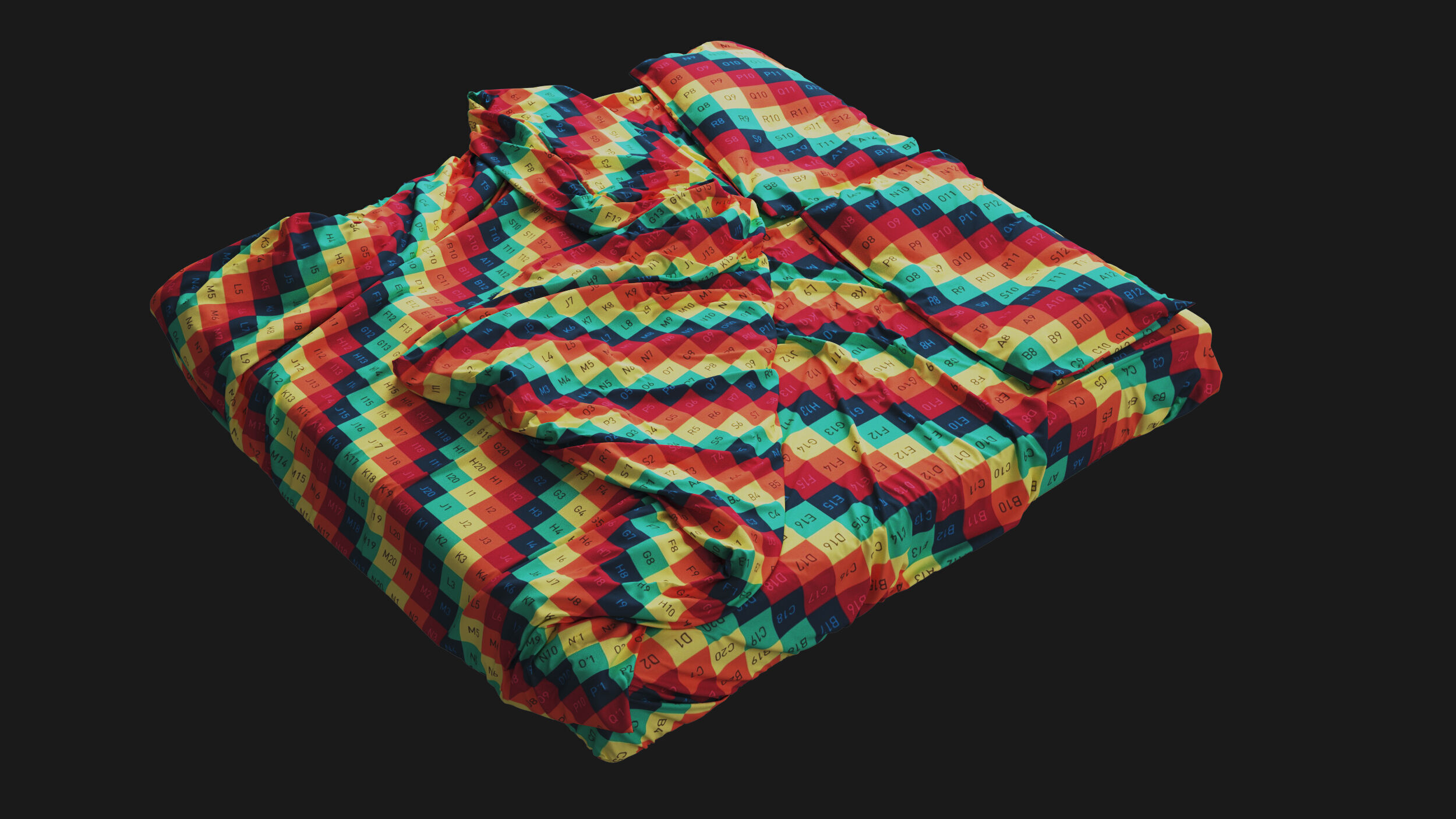 Messy Double Bed 3D model_9