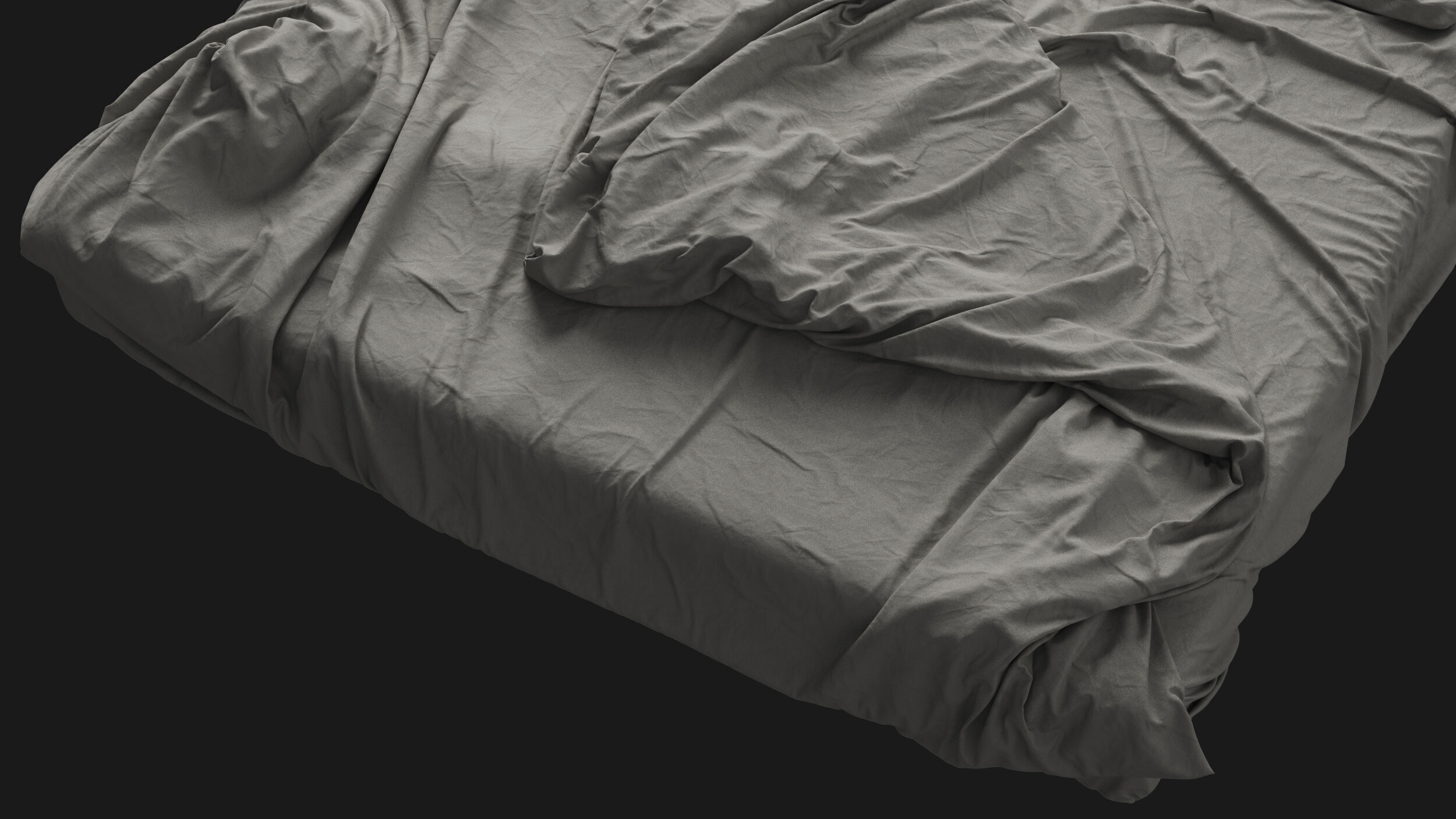 Messy Double Bed 3D model_7